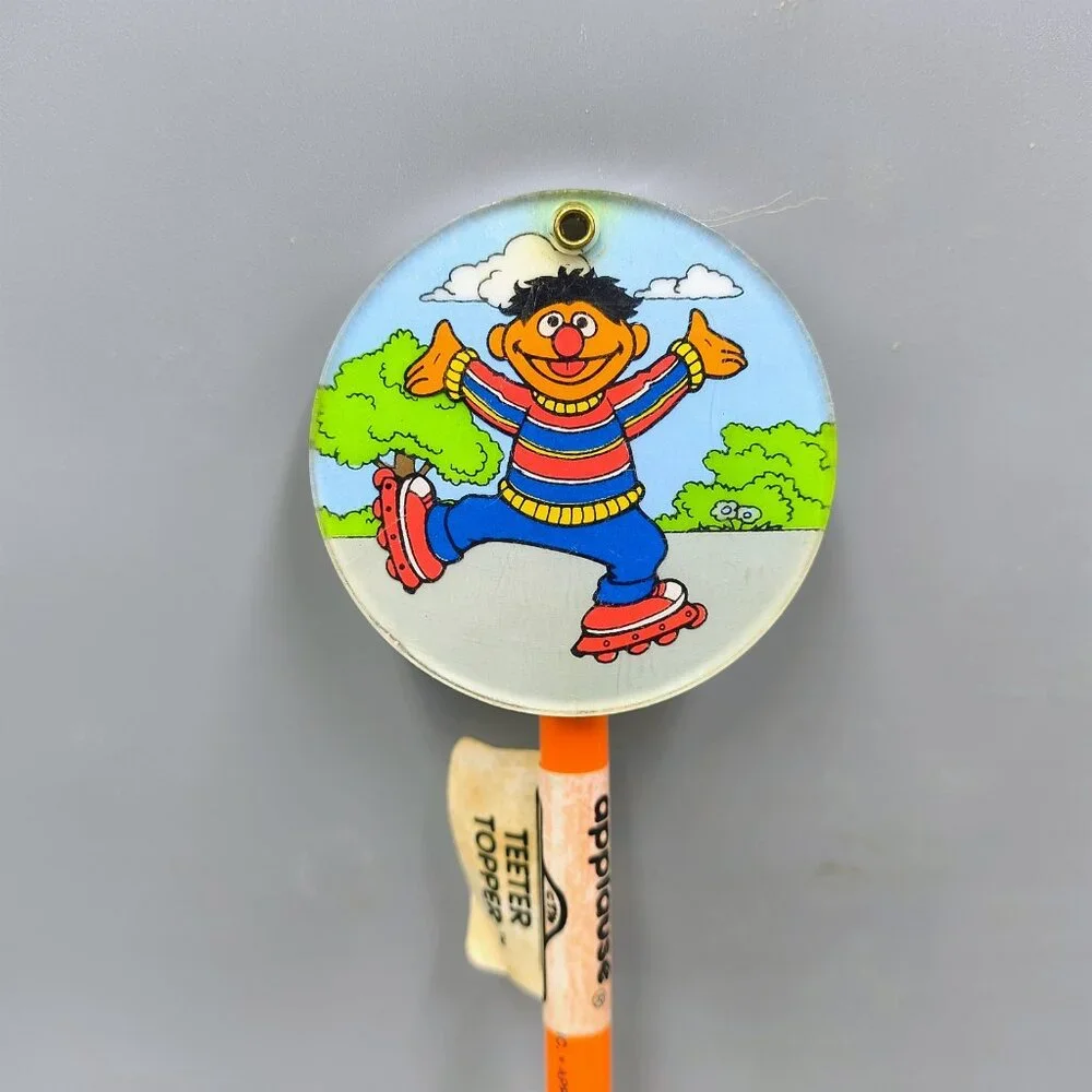 Vintage Sesame Street Ernie Teeter Totter Pencil with Topper Applause